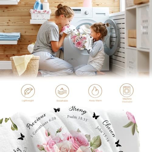 Christian Blanket Gifts for Women Girls Mom Wife Female Friends Birthday Christmas Catholic Spiritual Baptism Comformation Inspirational Religious Faith Gift Godmother Sisters Throw 50"x60" - Image 6