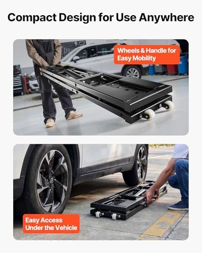 VEVOR Portable Car Lift, 5000 lbs Capacity, Heavy Duty Quick Lift with 25.6" Max Height, Pneumatic Pump, Wheels, 4 Rubber Pads & 4 Lifting Columns for Cars, Compact SUVs, Mini Trucks, Garage or Shop - Image 4