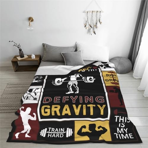 Weightlifting Blanket Weightlifting Throw Blanket Fitness Sport Lover Gifts for Men Women Girls Stuff Fleece Flannel Plush Bedding Decor for Gym Bed Sofa Stadium Gymnasium 60"X80" - Image 5