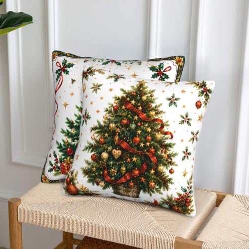 Christmas Trees Throw Pillow Covers 18x18 inch Set of 2 - Image 4
