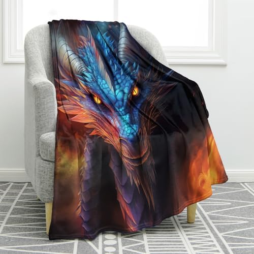 Jekeno Dragon Theme Throw Blanket, Dragons Gifts for Boys 50"x60" by Jekeno