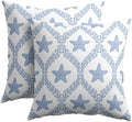 Coastal Pillow Covers 16x16 Set of 2 Ocean Starfish Pattern Decorative Light Blue Pillowcases Outdoor Beachy Throw Pillow Covers with Zipper Soft Cozy for Sofa Bed Chair Living Room Home Decor by Trongr