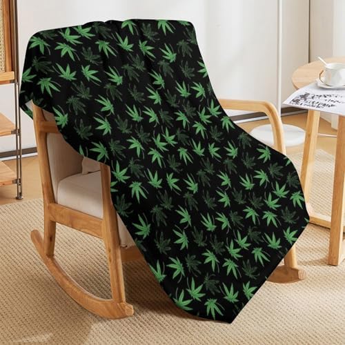 Socira Weed Blanket Throw Blanket Marijuanas Leaf Weed Gifts for Women Men Soft Sofa Throws for Travel Camping Bed Home Decor Car Birthday Gift 50"*60"（130 * 150cm） - Image 4