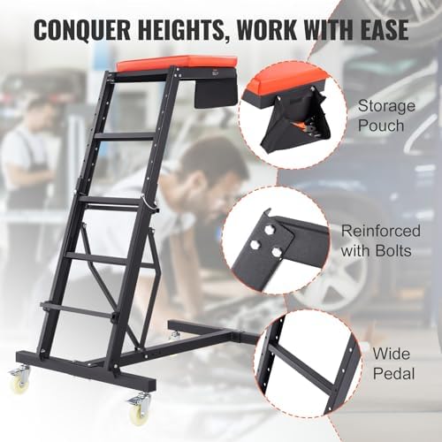 VEVOR Top Automotive Creeper, with Adjustable Height 49.6" to 75.6", 400 LBS Capacity High Creeper, 4 Swivel Caster Wheels, Heavy Duty Creeper for Auto Repair and Maintenance - Image 6