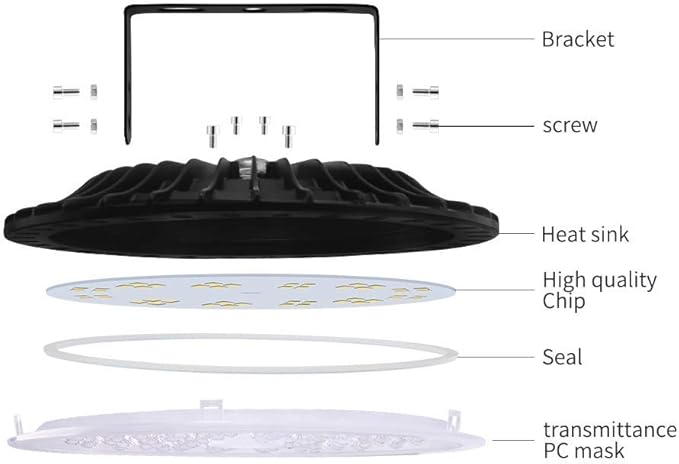 Viugreum 5 PACK 200W UFO LED High Bay Light, 20000LM 6500K Daylight White LED - Image 5