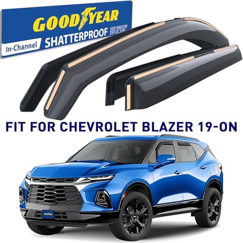Goodyear Shatterproof in-Channel Window Deflectors for Chevrolet (Chevy) Blazer 2019-2026, Rain Guards, Window Visors for Cars, Vent Deflector, Car Accessories, 4 pcs - GY008035