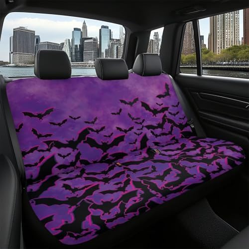 Car Back Seat Covers,Non-Slip Interior Protective Covers Rear Facing Cars Seat Cushion Seat Cover Black Bat Print