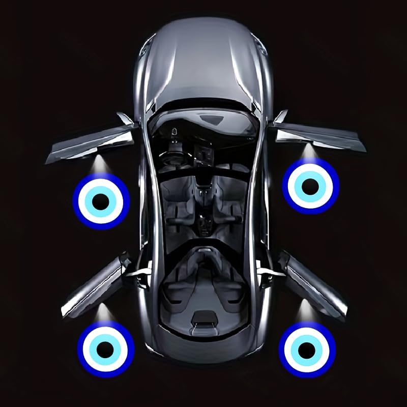 2PCS Blue Eyes Cars Door Logo Projector LED Shadow Light Welcome Lamp
