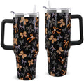 Halloween Tumbler with Handle 40oz Goth Skull Bow Candy Corn Spiderweb Coffee Travel Mug Stainless Steel Goth Insulated Cups Cute Halloween Decor Gifts by Unknown