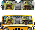 Renewold Car Sun Shade, Windshield Sunshade for Jeep Wrangler JK JKU JL JLU, Block Glare UV Heat Cover, Car Interior, Funny Sea Turtle Driving, Accessories Sun Visor Shield Fit for Jeep Gladiator JT