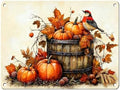 Pumpkin Vintage Tin Sign Happy Thanksgiving Metal Wall Decor for Living Room Entryway Fireplace Farmhouse 12x16Inch by Unknown