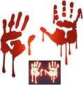 customTAYLOR33 High Intensity Grade Reflective Bloody/Dripping Hands Decals for Helmets, Windscreens, Rear Windows, Bumper Stickers (12" Height (Adult Size), Red)