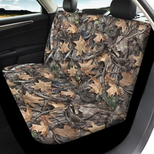 Abstract Forest Camo Print Car Seat Covers 4Pcs Front & Rear Breathable Seat Covers Universal Fits for Truck, Sedan, SUV Auto Interior Protector Car Accessories