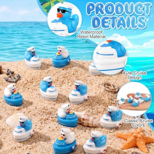 RoundFunny 36 Pcs Mini Sunglasses Sailor Cruise Ducks Tiny Resin Duck - Image 2