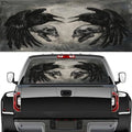 Retro Crow Rear Window Decal Wrap Graphic, Gothic Bird Animals Abstract Skeleton Vinyl Window Film Truck Back Window Decals,Pickup Trucks Back Window Stickers 66 x 22 inch
