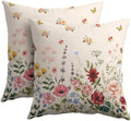 Spring Floral Pillow Covers 24x24 Set of 2 Green Garden Plant Butterfly Throw Pillows Covers Springtime Watercolor Decorative Farmhouse Cushion Case for Living Room Couch Sofa by Unknown