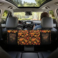 Fall Pumpkin Maple Leaf Print Car Trunk Organizer Car Backseat Storage Bag with 4 Pockets Hanging Trunk Cargo Storage Universal Auto Accessories for Sedans SUV Trucks Van