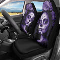 Bulopur Day of the Dead Girl Car Seat Covers Full Set Halloween Car Decor Vehicle Bucket Cushion Protectors Stretchy Cloth Removable Auto Seat Covers & Accessories
