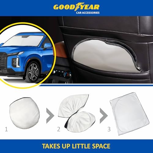 Goodyear Foldable Windshield Sunshade for Hyundai Palisade 2020-2025, Car Accessories, Sunshade Cover, Sun Shade Car Windshield, Window Sun Blocker - GY008213