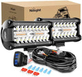 Nilight 6.5Inch Off-Road LED Light Bar White Amber 3 Lighting Modes