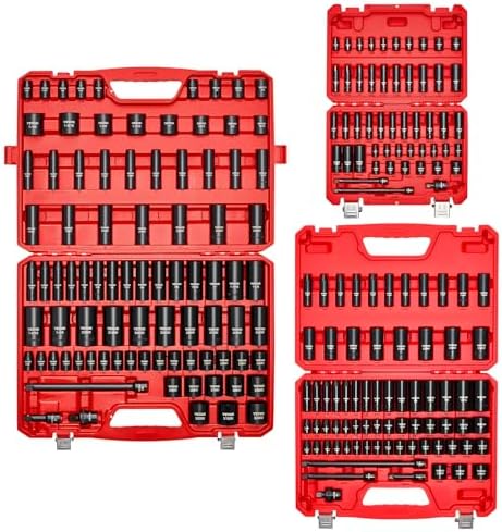VEVOR 210 Piece Impact Socket Set, 1/4, 3/8, 1/2 Inch Drive by VEVOR