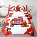 Erosebridal Autumn Harvest Queen Comforter Set 7 Piece,Red Maple Leaves Farmhouse Car Bed in a Bag,Thanksgiving Pumpkin Bedding Comforter Sets with Comforter,Shams,Pillowcases,Flat Sheet,Fitted Sheet by Erosebridal