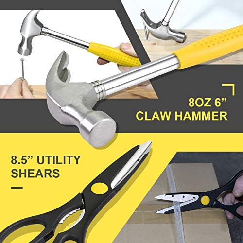 DNA MOTORING 39-Piece Portable Car Emergency Tool Kit, Home Repair Tool Kit, With Storage Box, Suitable For Home Diy, Car Repair, and Roadside Emergencies, Yellow,TOOLS-00007 - Image 2