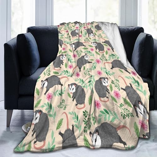 Possum Blanket for Adult Kids Opossum Blanket Possum Lovers Gifts Warm Soft Fluffy Animal Throw Blanket for Sofa Bed Home Decor Christmas Birthday Gift 80x60 Inch by Cvrozpwy