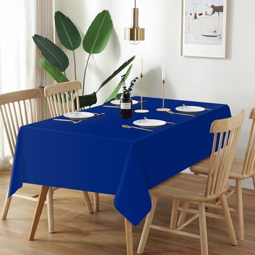 QIKSION 2 Pack Royal Blue Plastic Tablecloth, Blue Table Cloth Disposable - Image 2