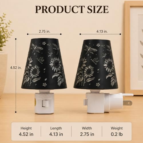 Sunflower Dragonfly Plug-In Night Light 2700K Warm White, LED On/Off Switch - Image 2