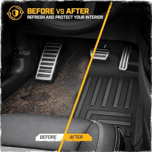 CAT® JustFit™ 3D Custom Fit Floor Mats for Ford F-250 F-350 Super Duty Crew Cab 2017-2026, Full Set Front & Rear, Heavy Duty Rubber Floor Liners Laser Measured, Ford Super Duty Accessories