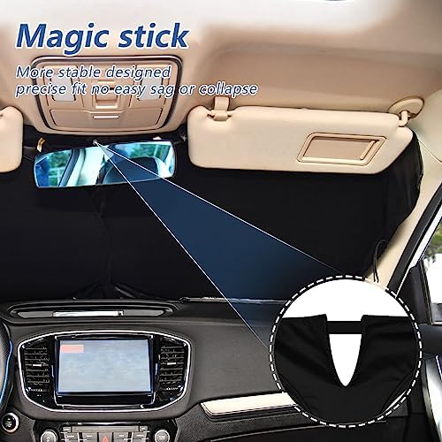 Cute Cartoon Blue Eyes Car Windshield Sun Shade Foldable Sunshade Front Window Visor Protector Blocks UV Rays Heat Keep Vehicle Cool (59 x 30 in)