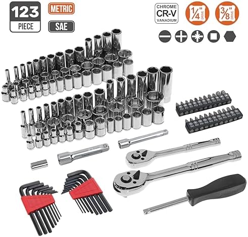 Amazon Basics Mechanic's Tool Socket Set With Case, 123-Piece - Image 2