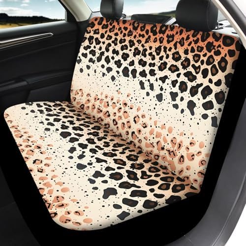 Brown Leopard Gradient Print Car Seat Covers 4Pcs Front & Rear Breathable Seat Covers Universal Fits for Truck, Sedan, SUV Auto Interior Protector Car Accessories