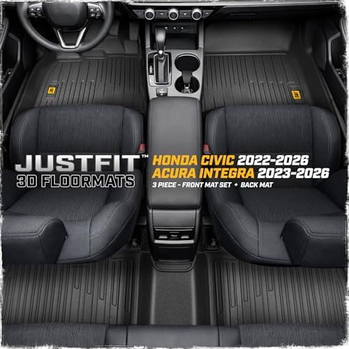 CAT® JustFit™ 3D Custom Fit Floor Mats for Honda Civic 2022-2026 Acura Integra 2023-2026, Heavy Duty Car Floor Liners Protection Laser Measured, Honda Civic Accessories, Acura Integra Accessories