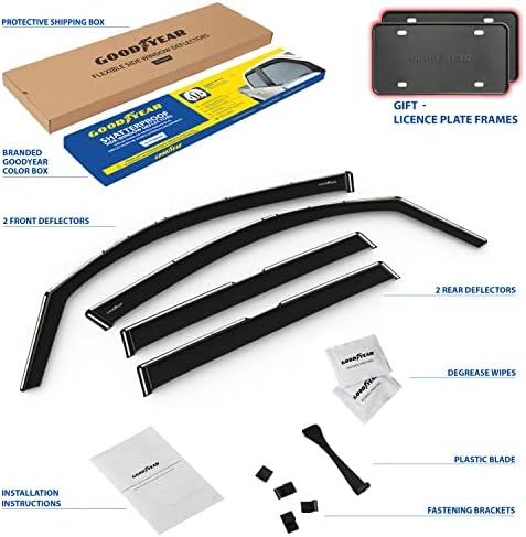 Goodyear Shatterproof in-Channel Window Deflectors for Subaru Forester 2019-2024, Rain Guards, Window Visors for Cars, Vent Deflector, Car Accessories, 4 pcs - GY003473