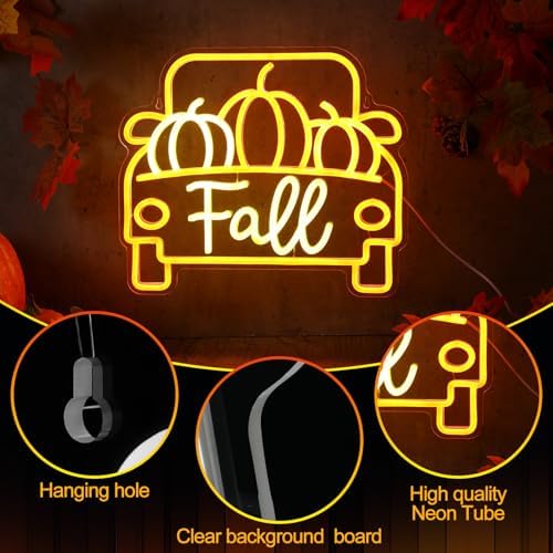 Huquary Fall Neon Sign Pumpkin Truck Decor LED Lights Decorations - Image 3