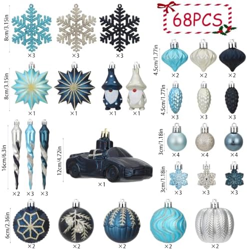 Blue and Gold Fall Christmas Ornaments for Tree Thanksgiving Decorations - Image 3