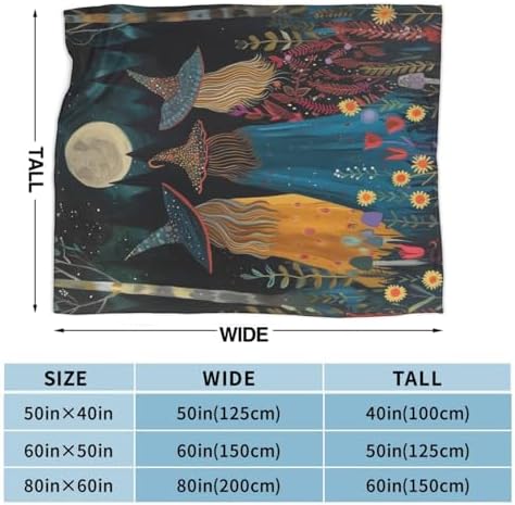 Witch Blanket for Women, Gifts for Girls, Magical Forest Witchy Halloween Blankets for Kids, Soft Cozy Lightweight Throw for Bed Sofa Home Travel Room Decor, 60x80 Inch - Image 4