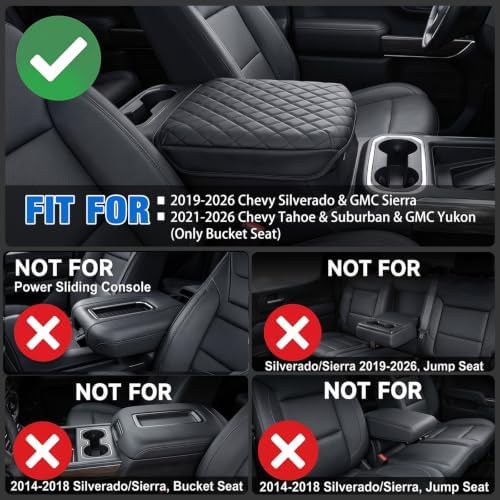 Nilight Center Console Cover Fit for Chevy GMC Silverado Sierra 2019-2026