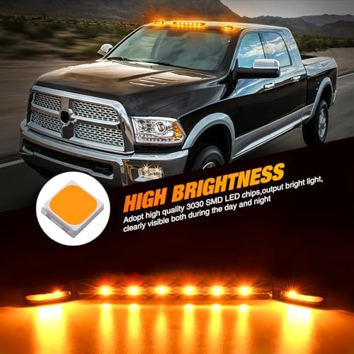 Nilight LED Cab Marker Light Smoke Lens Fits 2007-2014 Silverado Sierra