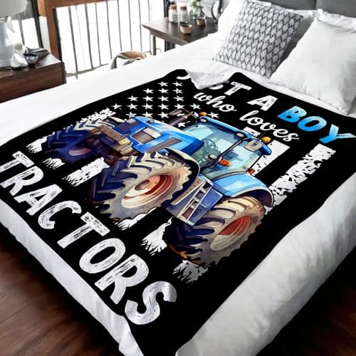 Tractor Blanket for Boys, Cute Farm Trucks Throw Blanket Gifts for Kids Truck Lovers, 30x40 Inches Black Soft Flannel Car Blankets for Couch Sofa,Tractor Decor for Bedroom - Image 2