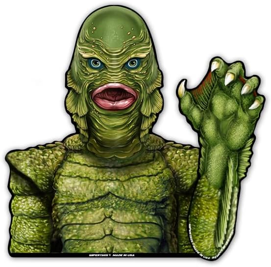 Gill-Man Creature from The Black Lagoon Nostalgic Horror Waving WiperTags with Decal for Rear Vehicle Wipers. Universal fit. Made in USA.