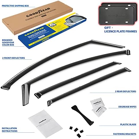Goodyear Shatterproof in-Channel Window Deflectors for Kia Sportage 2023-2026, Rain Guards, Window Visors for Cars, Vent Deflector, Car Accessories, 4 pcs - GY008440