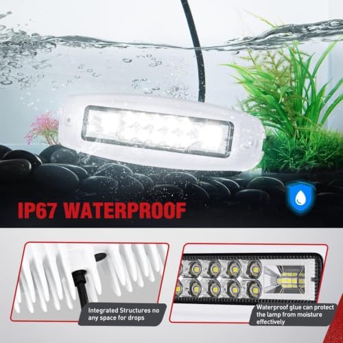 Nilight Flush Mount LED Light Pods 2PCS 6 Inch 60W Spot Flood Combo Beam