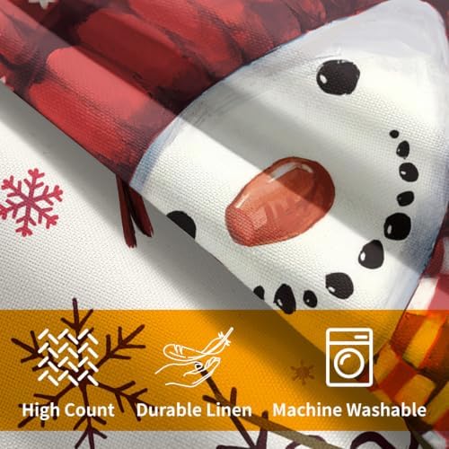 Christmas Red Throw Pillow Covers 18x18 Set of 2 Winter Snowman Snowflake - Image 7