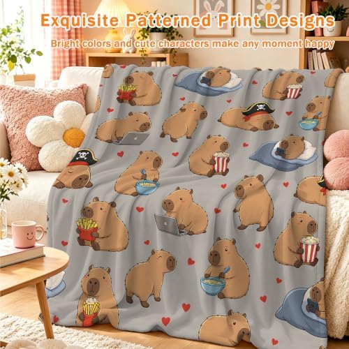 Jekeno Capybara Gift for Girls Boys, Animals Lovers Throw Blanket 50"x60" - Image 2