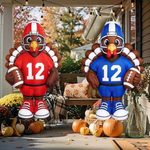 Copkim 4 Pack Thanksgiving Windsocks, Football Turkey Outdoor Hanging Decor - Image 5