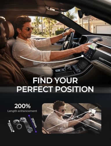 LISEN for MagSafe Car Mount for iPhone 18 Pro Max, Magnetic Phone Holder for Car, Magnetic Car Phone Mount, Suction Phone Mount, 360° Adjustable Memory Alloy Bendable Arm, Car Mount for iPhone 18 17