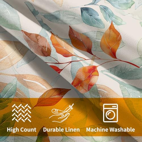 Fall Maple Leaves Pillow Covers Orange 22x22 Set of 2 Highly Absorbent - Image 6
